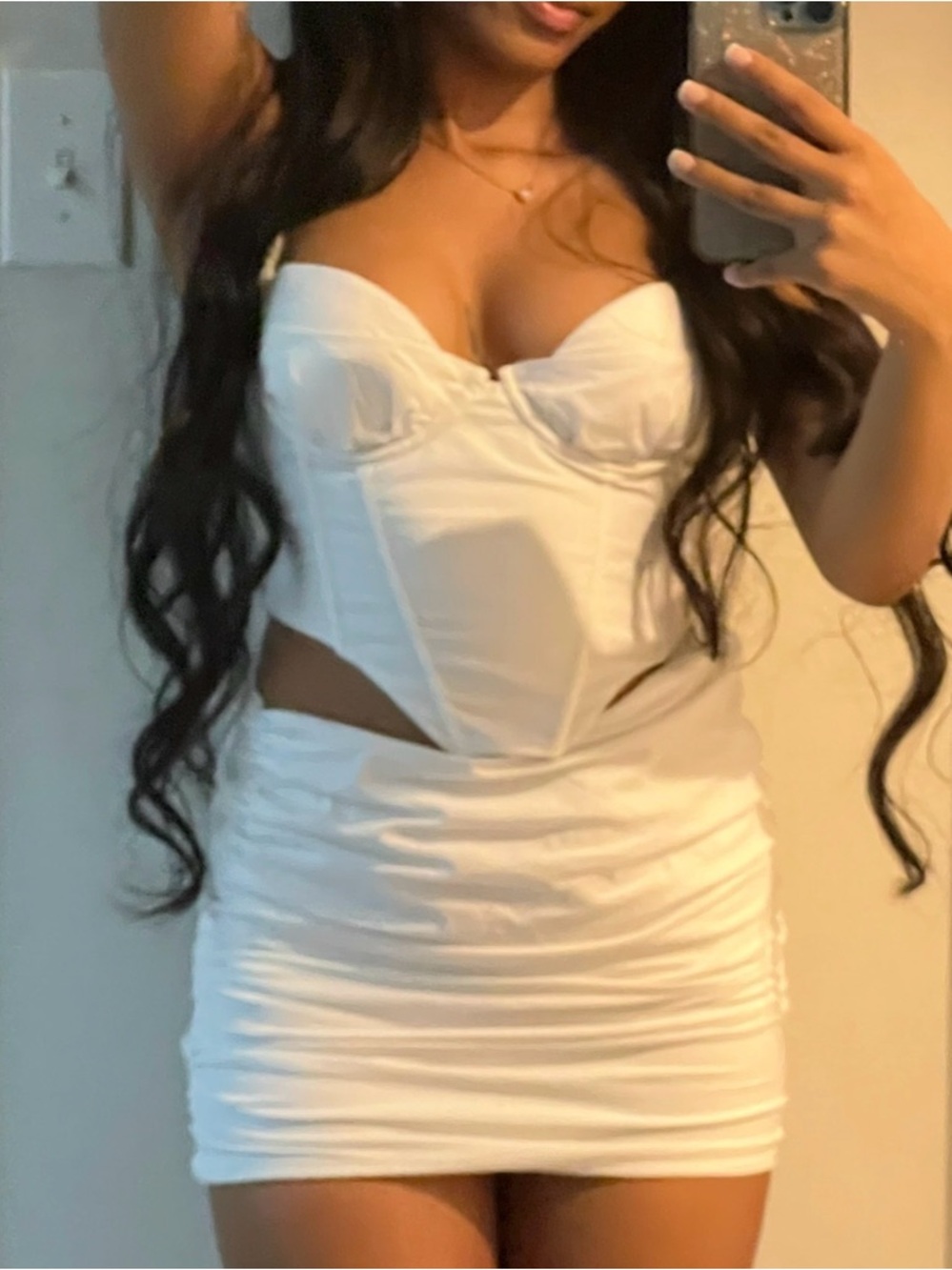 Oh Polly Double Cup Corset Mini Dress in White